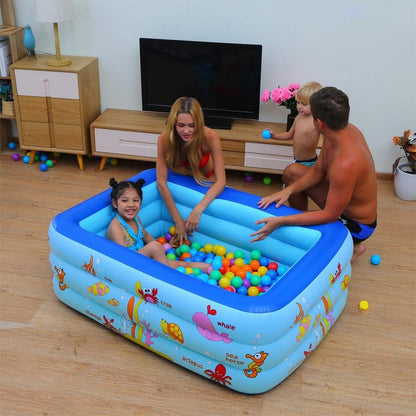 WateBom Inflatable Family Swim Center Pool with Inflatable Soft Floor, 70 inches Ocean World Kids Swimming Pool…