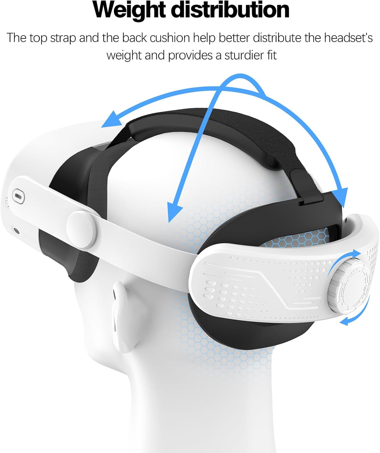 Headband for Meta Quest 3S, Comfort Elite Strap for Oculus Quest 3S Accessories, Adjustable, Lightweight VR Headset Replacement Strap, Comfortable and Pressure Reducing, Reduces Head Pressure