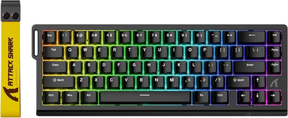 ATTACK SHARK X68 HE Rapid Trigger Mechanical Gaming Keyboard 60% Wired TKL with Adjustable Actuation,Hall Effect snap-fit Switch,8KHz Polling Rate,RGB Backlit,Top Mount for PC Mac Esport Gamer(Black)