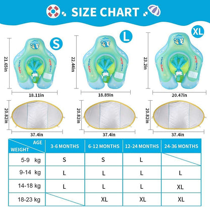 Kids Swimming Pool Float with Removable UPF 50+ Sun Protection Canopy, Infant Toddler Inflatable Swimming Rings for Age of 12-24 Months, Boys Girls Swimming Trainer