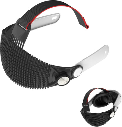 Adjustable Head Strap Compatible with Meta Quest 3/ 3S – Comfort & Pressure Relief VR Accessory, Support Lying Down Play for Gaming/Movies (Black)