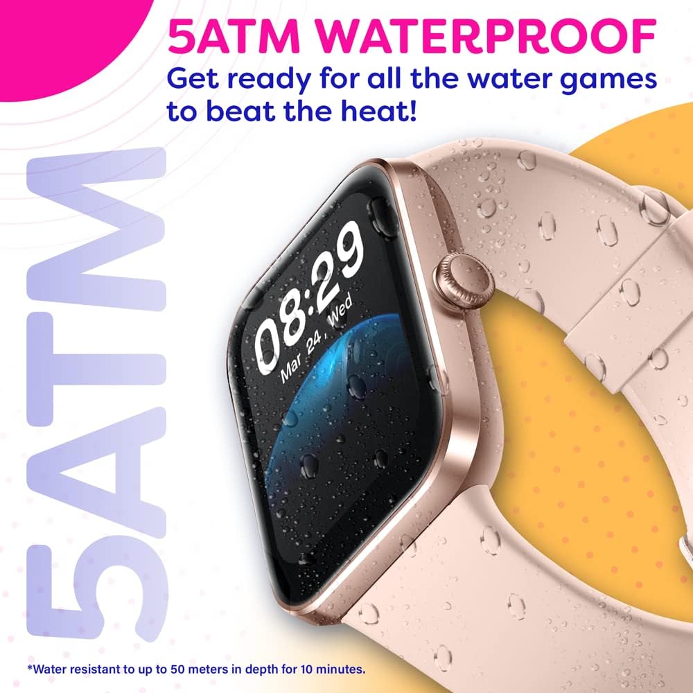 OCTANDRA Inspire VeryFit 1.95" Bluetooth Answer Call Alexa Smart Watch Body Energy Heart Rate HRV Oxygen Saturation Sleep Monitor Step Tracker IP68 Fitness Watches for Men Women (IDW16) (Pink)