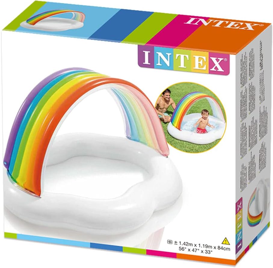 Intex 57141 RAINBOW CLOUD BABY POOL, Assorted, 142 x 119 x 84 Cm