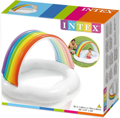 Intex 57141 RAINBOW CLOUD BABY POOL, Assorted, 142 x 119 x 84 Cm