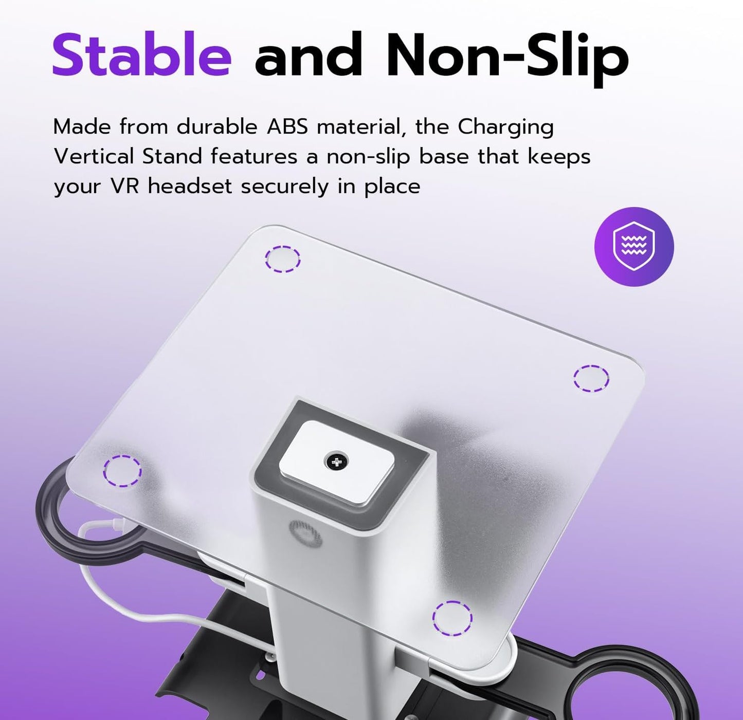 Mcbazel RGB Charging Dock for Meta Quest 3S/3/2, 15W Fast Vertical Charging Stand with Colorful LED Light & Non-Slip Base, USB-C VR Headset Charging Station (Not for Controllers)