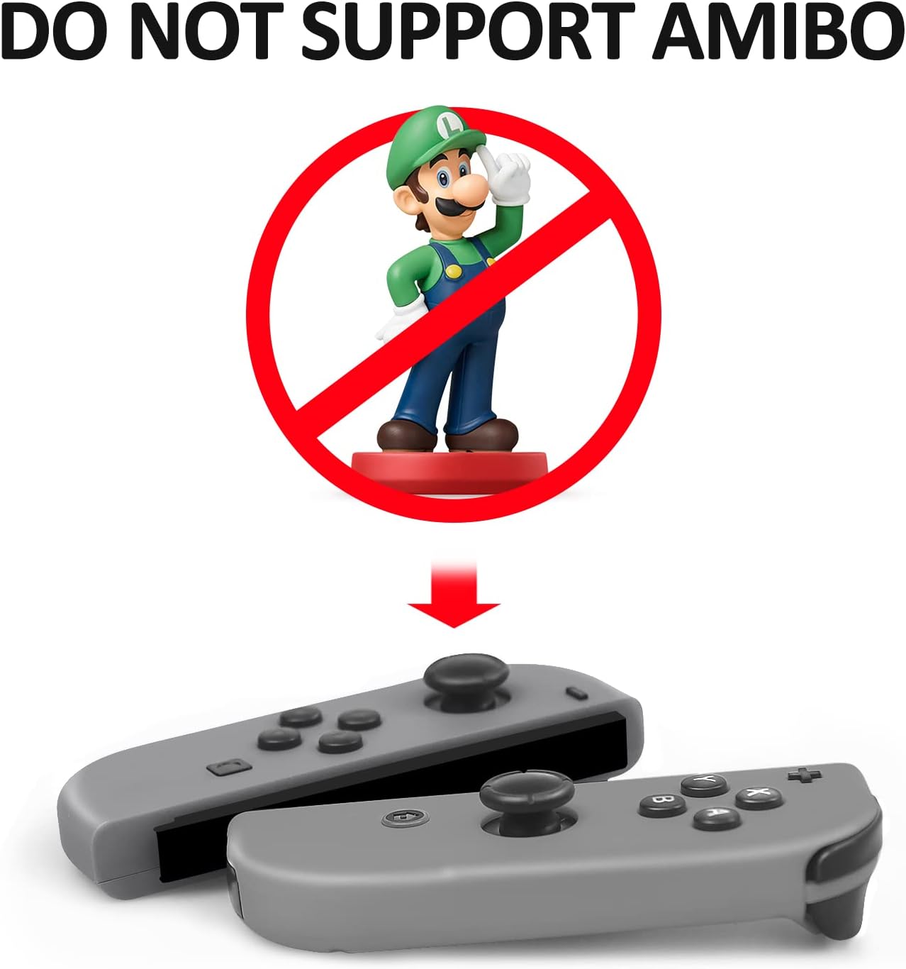 Wireless Controllers Compatible with Switch/Switch OLED/Switch Lite, Dual L/R Motion Controllers with Wake-Up Function, 6-Axis Gyro & Wrist Straps – Grey