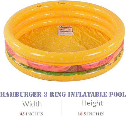 Kiddie Pool, Watermelon Hamburger Ice Cream Inflatable Pool, Water Pool in Summer, Pit Ball Pool of 45 Inches