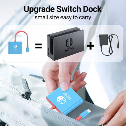 Switch Dock, 4K@60Hz Switch Docking Station 3 in 1 Switch Travel Dock with HDMI USB 3.0 PD100W Charing Port for Nintendo Steam Decck MacBook Laptop NOT for Switch2