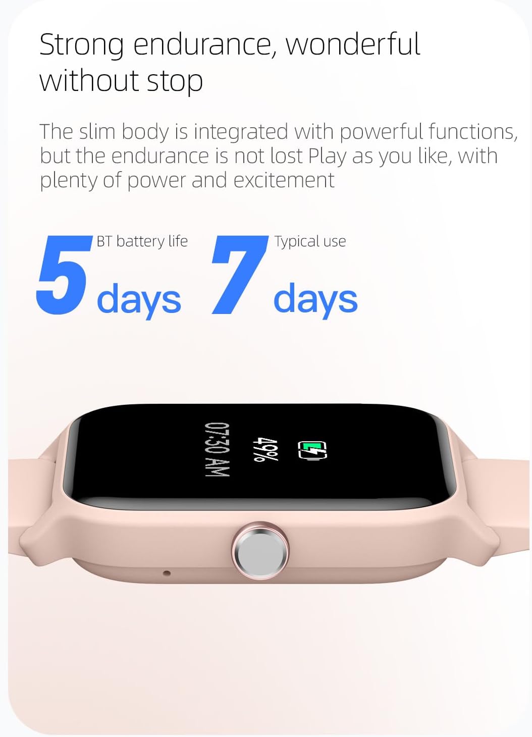 OCTANDRA Inspire VeryFit 1.95" Bluetooth Answer Call Alexa Smart Watch Body Energy Heart Rate HRV Oxygen Saturation Sleep Monitor Step Tracker IP68 Fitness Watches for Men Women (IDW16) (Pink)