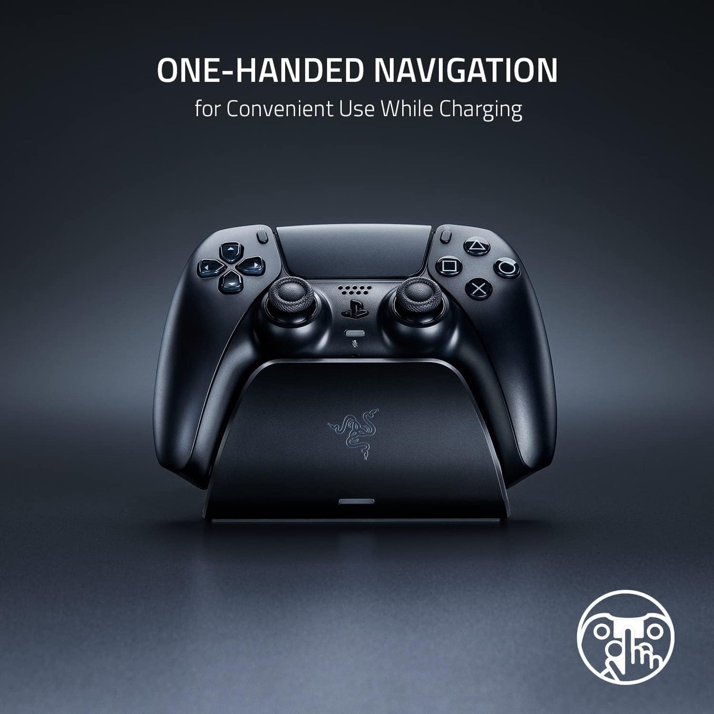 Razer Quick Charging Stand - Quick Charging Stand for PlayStation 5 Controller (Quick Charge, Curved Cradle Design, Powered by USB, One-Handed Navigation) Cosmic Red