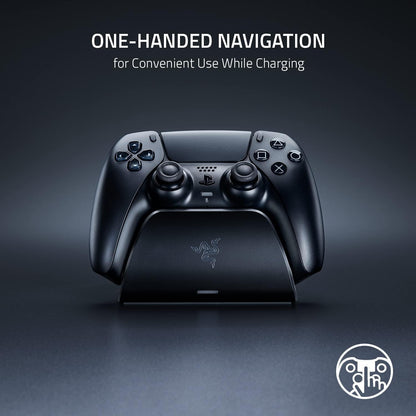 Razer Quick Charging Stand - Quick Charging Stand for PlayStation 5 Controller (Quick Charge, Curved Cradle Design, Powered by USB, One-Handed Navigation) Cosmic Red