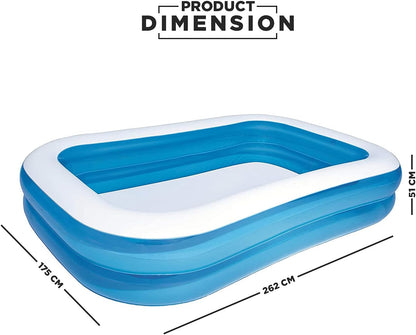BESTWAY Rectangular Water Pool, 262 x 175 x 51 cm, Blue, BW54006-20