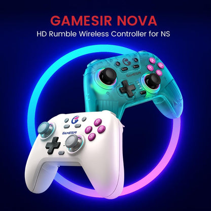 GameSir Nova Wireless Switch Pro Controller for Switch/Lite/OLED, Switch Controllers with Hall Sticks, RGB LED, 1200mAh Rechargeable, Turbo,Programmable,Motion Control, Wake Up Function(Nova(Wihte))
