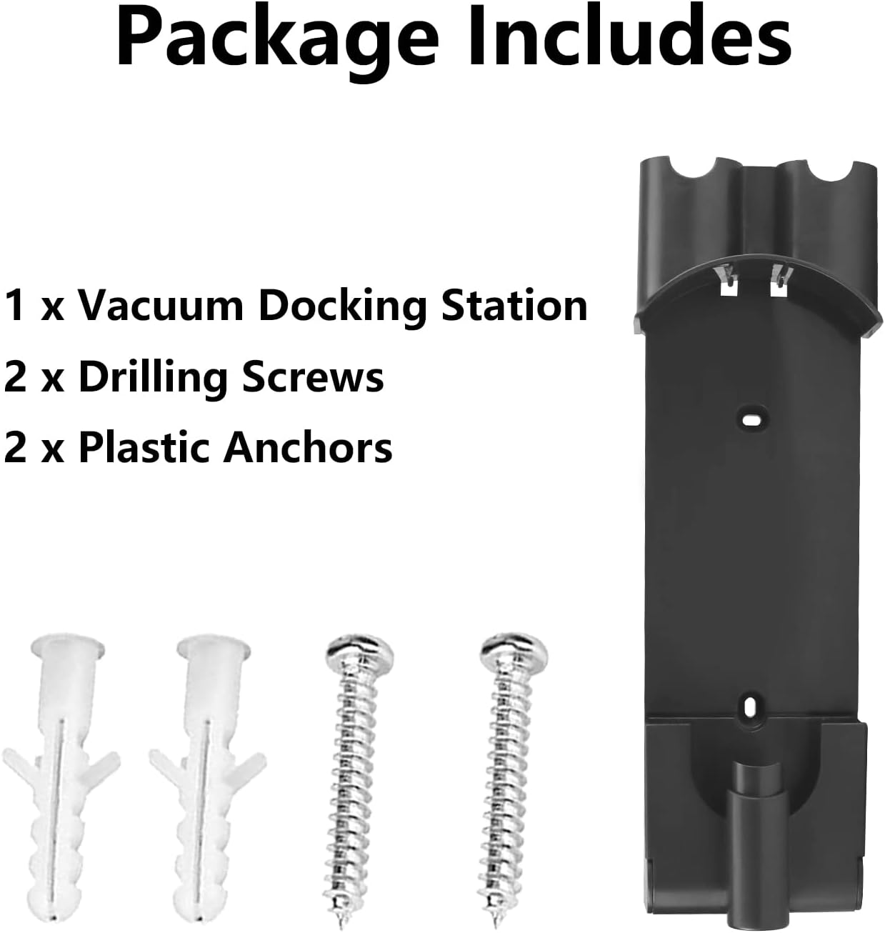 Improvedhand Docking Station Accessory Wall Mount Compatible with Dy.Son V7 V8 Cordless Vacuum Cleaner, Plastic, Dark Grey, 15cm x 6cm, Adapter, Vacuum Dock