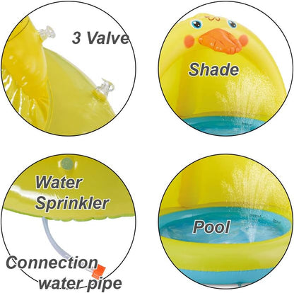 Shade Baby Pool, Sprinkle and Splash Play Pool, Outdoor Duck Bathtub of 39 Inches