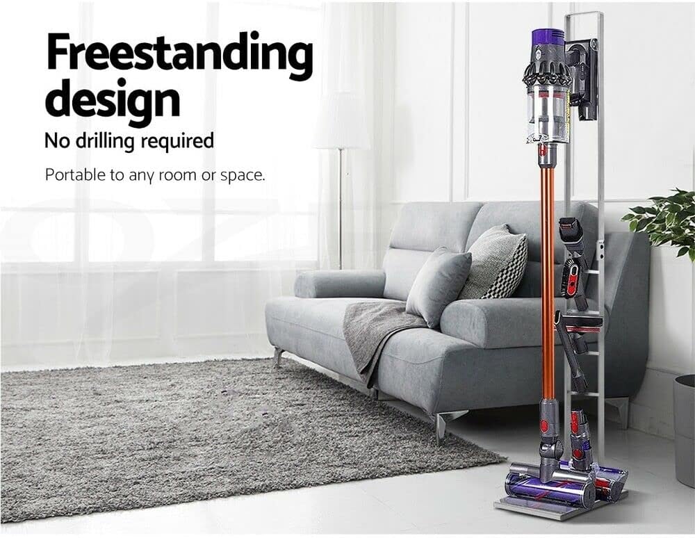 Freestanding Vacuum & Accessories Stand for Dyson V6 V7 V8 V10 V11 (Black)