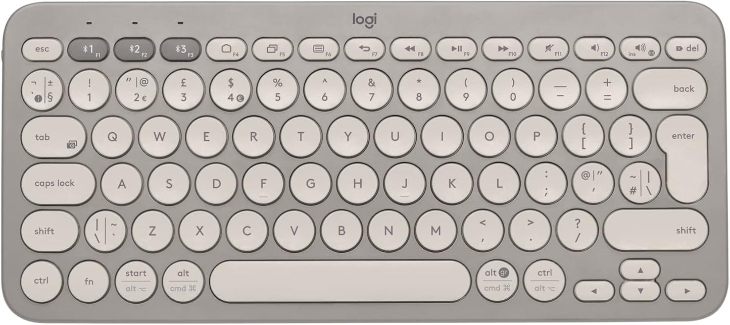 Logitech K380 Multi-Device Bluetooth Wireless Keyboard with Easy-Switch for Up to 3 Devices, Slim, 2 Year Battery-PC, Laptop, Windows, Mac, Chrome OS, Android, iPadOS, Apple TV, Dark Grey
