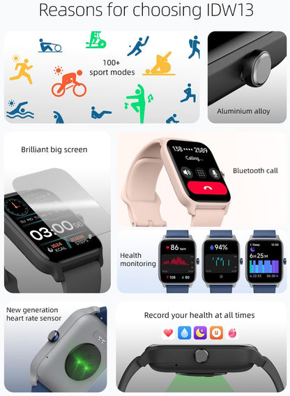 OCTANDRA Inspire VeryFit 1.95" Bluetooth Answer Call Alexa Smart Watch Body Energy Heart Rate HRV Oxygen Saturation Sleep Monitor Step Tracker IP68 Fitness Watches for Men Women (IDW16) (Pink)