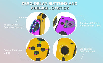 Wireless Controller Compatible with Nintendo Switch, Left & Right Game Controllers with Dual Vibration, Motion Control & Wake-Up Function