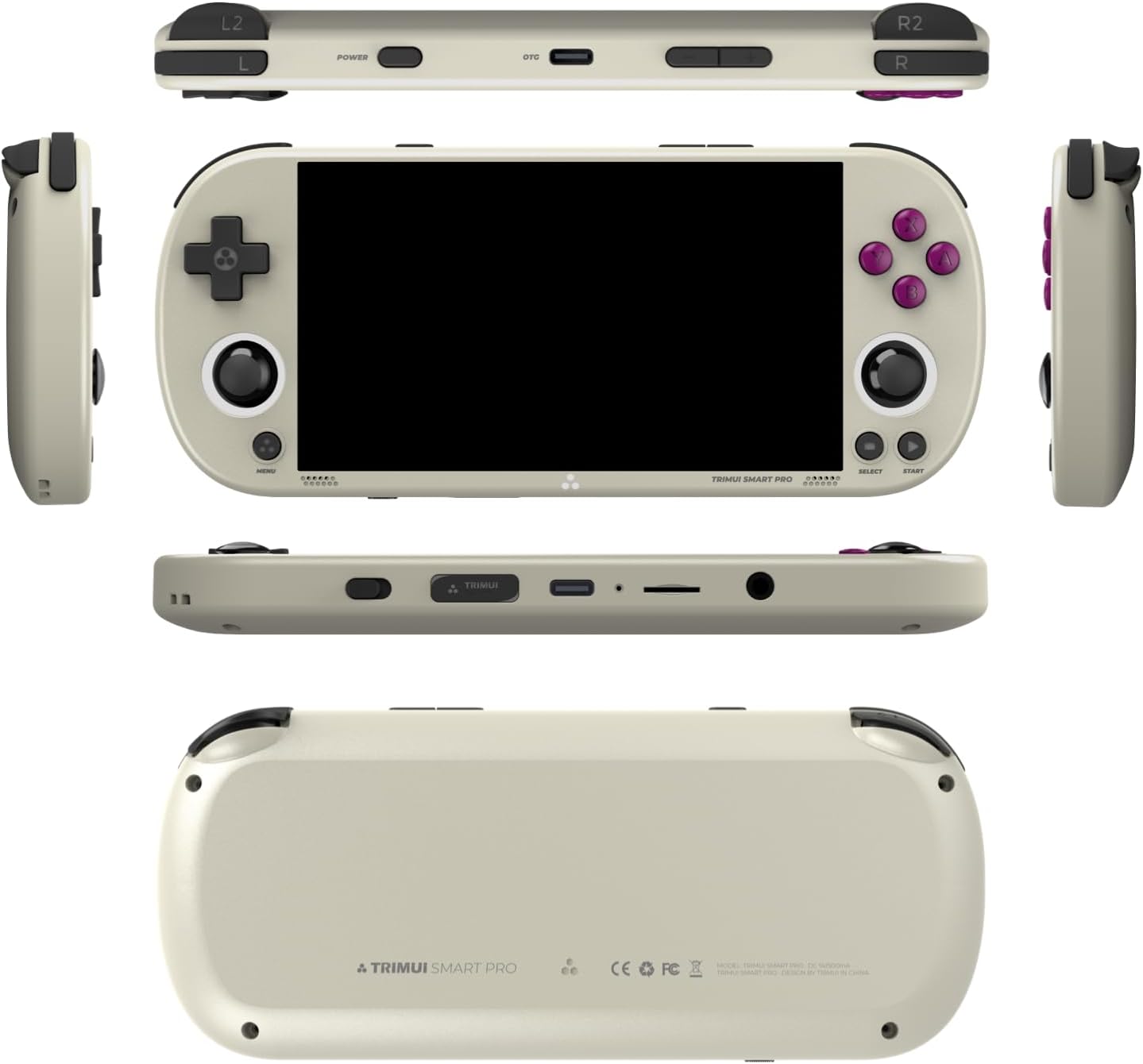 Trimui Smart Pro Retro handheld model, 5" IPS Screen Portable handheld model with 5000mAhBattery, Built in 128G TF Card &15000+ Games,Support WiFi Multiplayer Online Battle (Gray,128G)