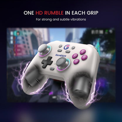 GameSir Nova Wireless Switch Pro Controller for Switch/Lite/OLED, Switch Controllers with Hall Sticks, RGB LED, 1200mAh Rechargeable, Turbo,Programmable,Motion Control, Wake Up Function(Nova(Wihte))