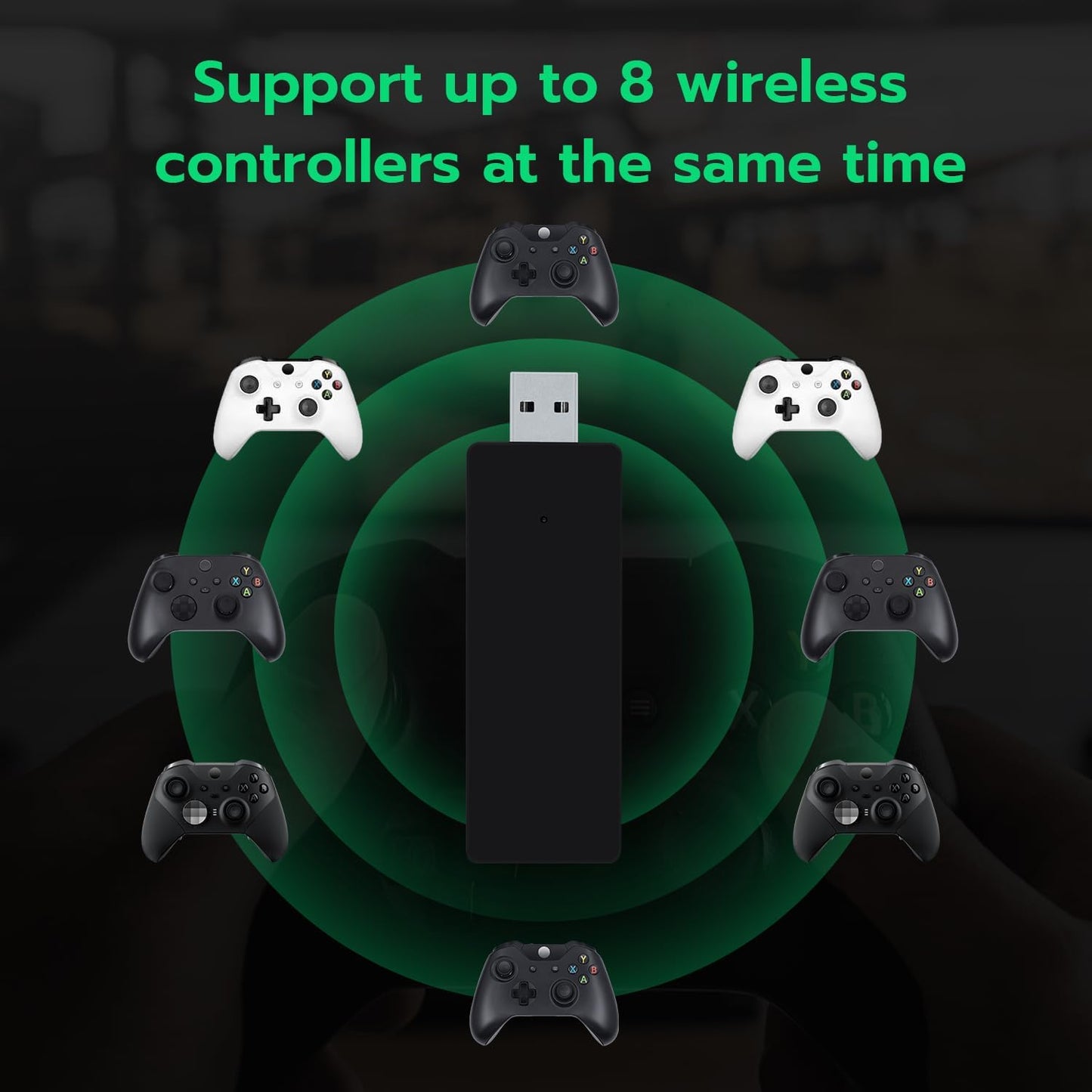 Mcbazel Wireless Adapter for Xbox One, Gaming Receiver Compatible with Windows 7, 8, 8.1, 10,11/ PC/Xbox One S&X/Xbox Elite 1/2