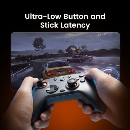 Wireless Bluetooth Game Controller for PC Switch Mobile Devices, 2.4GHz Gaming Gamepad with Hall Effect Joysticks, 1000Hz Polling Rate, Trigger Stops, Programmable Back Buttons, Turbo, Rechargeable Battery (White)