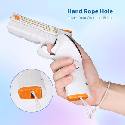 AMVR VR G-un Stock Attachment Compatible with Quest 3s/Quest 3 Accessories, Weighted P-istoI Grip Enhance FPS Game Experience Holding Feel, VR Accessories for Anti Slip Handle Shell Cover Protector
