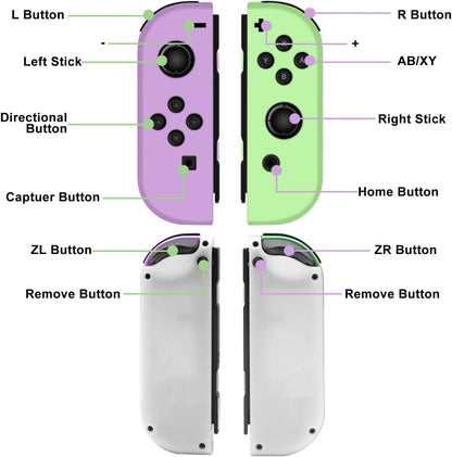 Wireless Left & Right Controllers Compatible with Nintendo Switch, Motion Control, Dual Vibration & Wake-Up Function (Gold)