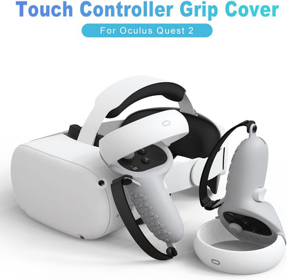 Controller Grip for Oculus Meta Quest 2 Accessories Grips Cover for VR Touch Controllers Covers Protector with Non-Slip Joystick Covers 1Pair (Gray)