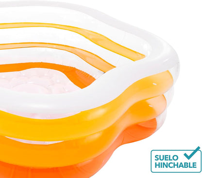 INTEX 56495NP - Summer Colors Pool, W/ Infl. Floor, Ages 3+, Size 1.85mx1.8mx53cm