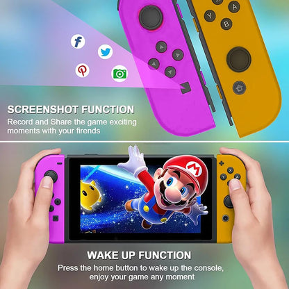 Wireless Controller Compatible with Nintendo Switch, Left & Right Game Controllers with Dual Vibration, Motion Control & Wake-Up Function