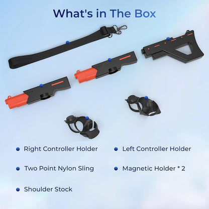 LICHIFIT snap-fit VR Machine blaster/Pistol Model Controller Holder for Meta Quest 3 Handle Quick Release blasterstock Bracket Stand for Oculus Quest 3 Shooting Game Accessories