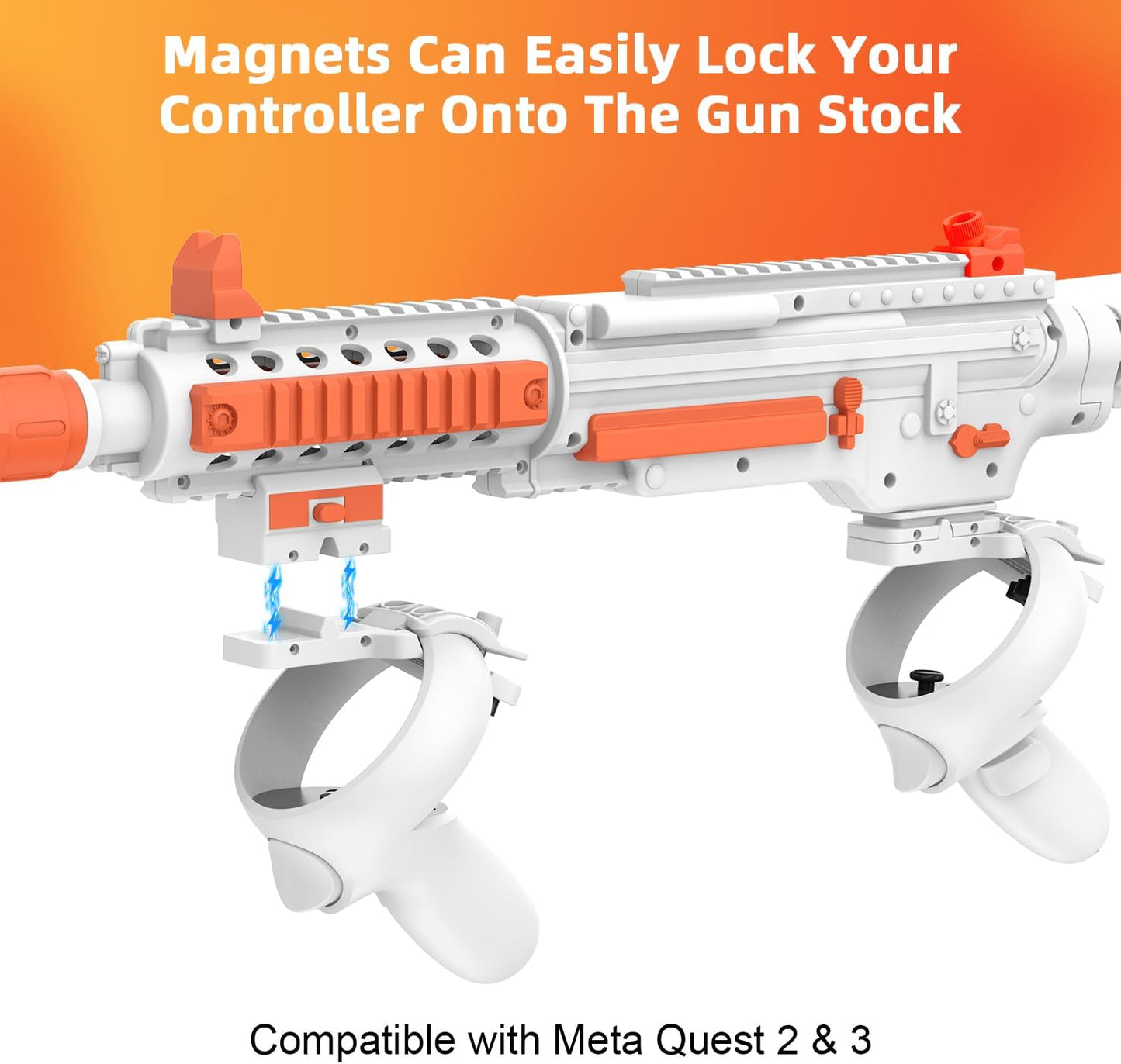 VR Handle Accessories for Meta Quest 2 & 3, Humanized Weighted Stock for Oculus Quest 3S, Enhance Control Feel, Realistic FPS Gaming Experience