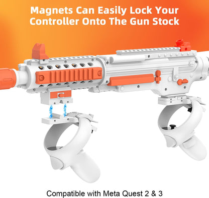 VR Handle Accessories for Meta Quest 2 & 3, Humanized Weighted Stock for Oculus Quest 3S, Enhance Control Feel, Realistic FPS Gaming Experience