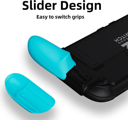 Savage Raven NeoGrip Ergonomic Grip Case Compatible with Nintendo Switch 2, Replaceable Grips for Different Hand Sizes, Hard Shell Handheld Case, Neon Blue & Red