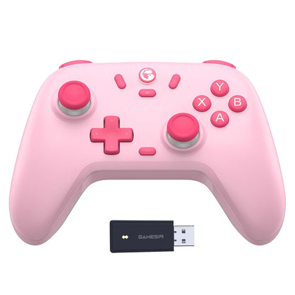 2.4G Wireless Bluetooth Game Controller Compatible with Windows PC, Nintendo Switch, Steam Deck, iPhone and Android, Hall Effect Triggers, Turbo, Dual Vibration, Purple