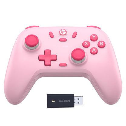 2.4G Wireless Bluetooth Game Controller Compatible with Windows PC, Nintendo Switch, Steam Deck, iPhone and Android, Hall Effect Triggers, Turbo, Dual Vibration, Purple