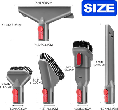 6 Pieces Vacuum Cleaner Accessories Compatible with Dyson V7 V8 V10 V11 V12 V15 Vacuum Attachment Kit Absolute Detect Cyclone Fluffy Mattress Outsize Cleaner Replacement Brush Tools