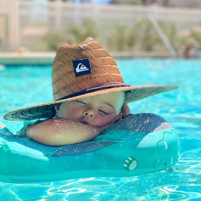 Mambobaby Float Non Inflatable Smart Swim Trainer Newest Size Improved Add Tail Never Flip Over UPF 50+ Sun Canopy Baby Swim Float Mambo Baby Float Solid Swimming Ring Infant Pool Float