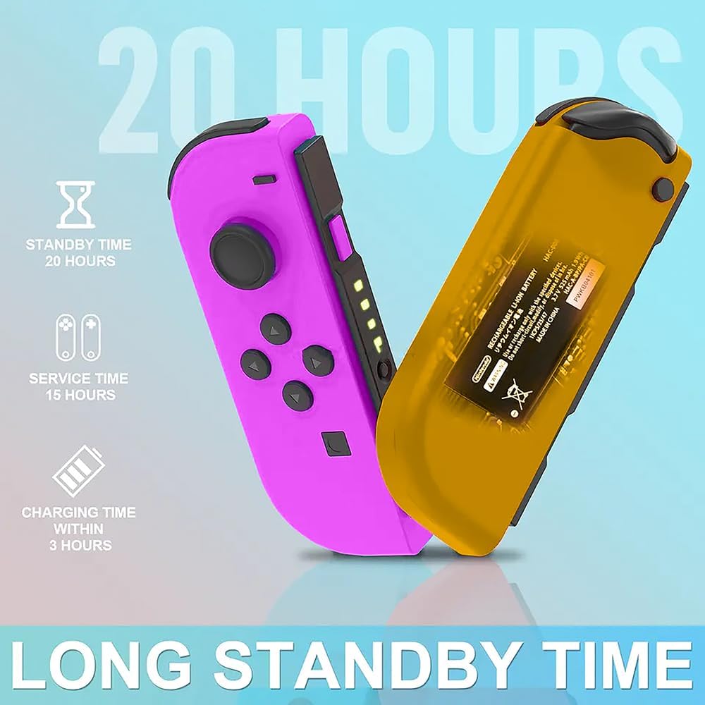 Wireless Controller Compatible with Nintendo Switch, Left & Right Game Controllers with Dual Vibration, Motion Control & Wake-Up Function