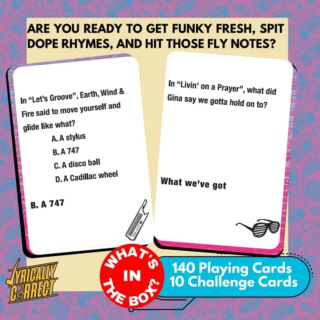 80'S Mixtape Hip Hop, R & B, Funk and Pop Music Trivia Card Game