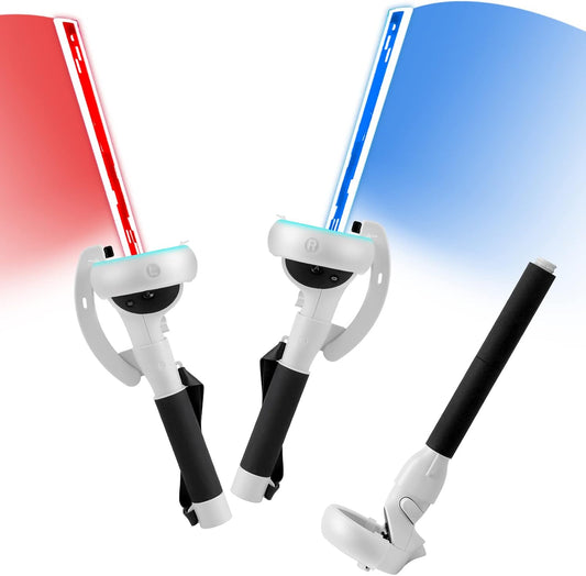 Beat Saber Handles Extension Controllers Grips for Meta Oculus Quest 2, Long Stick Arms for Golf Club Attachment Accessories Get More Hitting Skills and Scores, Enhance VR Games Experience