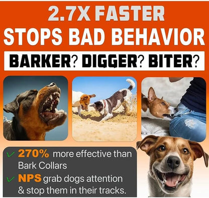 Ultrasonic Dog Repeller, Rechargeable Anti Barking Trainer with LED Flashlight : High-Frequency Pet Deterrent Device | Outdoor/Indoor Dog Behavior Control for Pet Owners (Orange)
