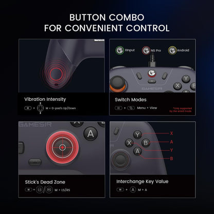 GameSir Nova Lite 2.4g Controller for PC, Steam, Switch, iOS and Android devices, Wireless Gaming Gamepad with Hall Effect Joysticks, Turbo Function - Purple
