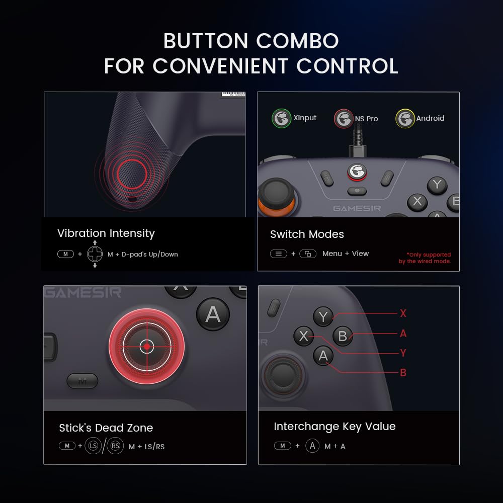 2.4G Wireless Bluetooth Game Controller Compatible with Windows PC, Nintendo Switch, Steam Deck, iPhone and Android, Hall Effect Triggers, Turbo, Dual Vibration, Purple