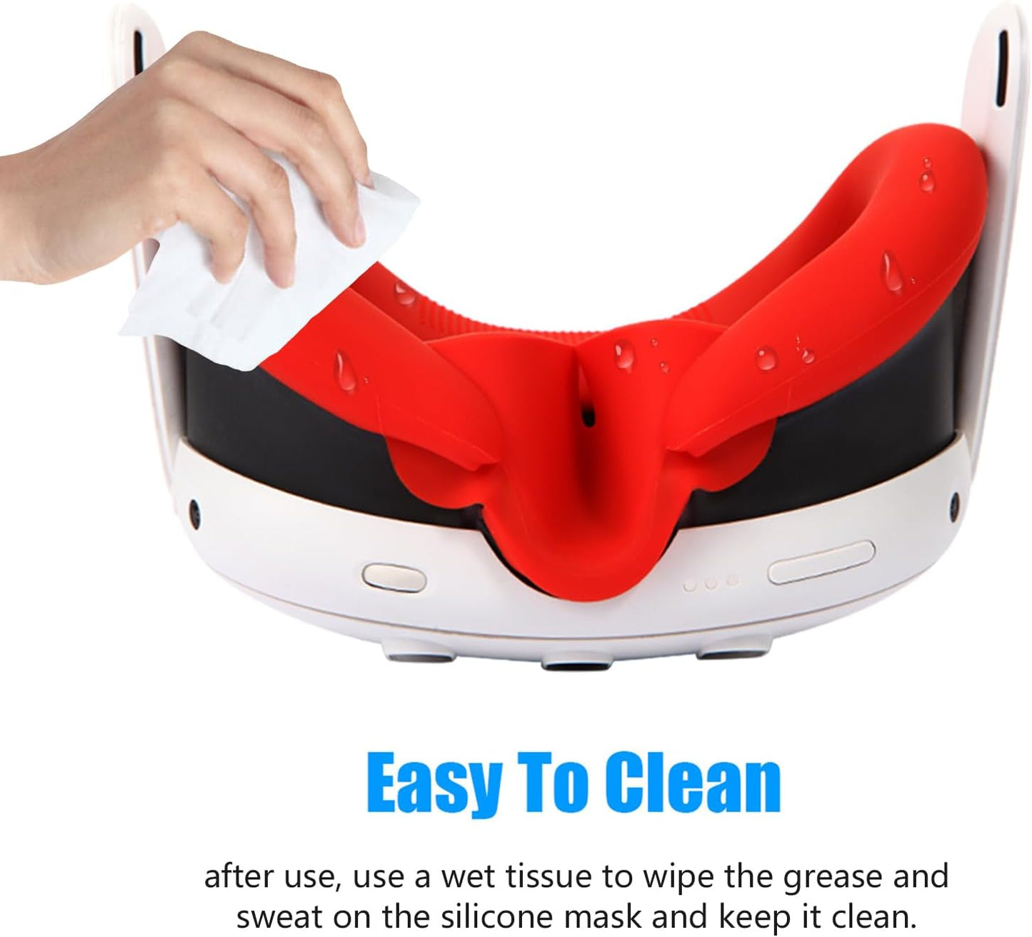 4Pcs VR Silicone Face Cover for Oculus Quest 3,Light-Thin VR Face Pads,Waterproof Anti-Dirty Replacement Facial Cushion VR Pads Accessories (Black+Grey+Blue+Red)