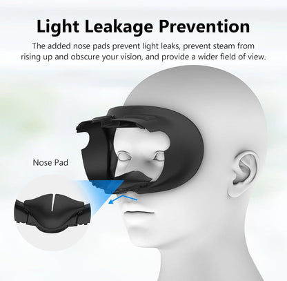 OKCSC VR Replacement Mask, Compatible with Meta Quest 3 Accessories, Mask Replacement 3-Piece Set, Includes PU Leather Mask, Face Interface Bracket and Nose Pads