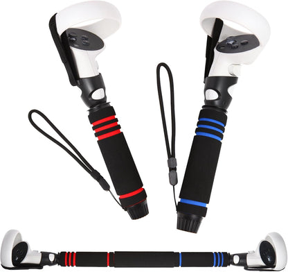 VR Beat Saber Handle Accessories and Long Stick Handle Extension Grips for Oculus Quest 2 Controllers, Also Suitable for Supernatural Training,Fruit Ninja,Blade & Sorcery and VR Game