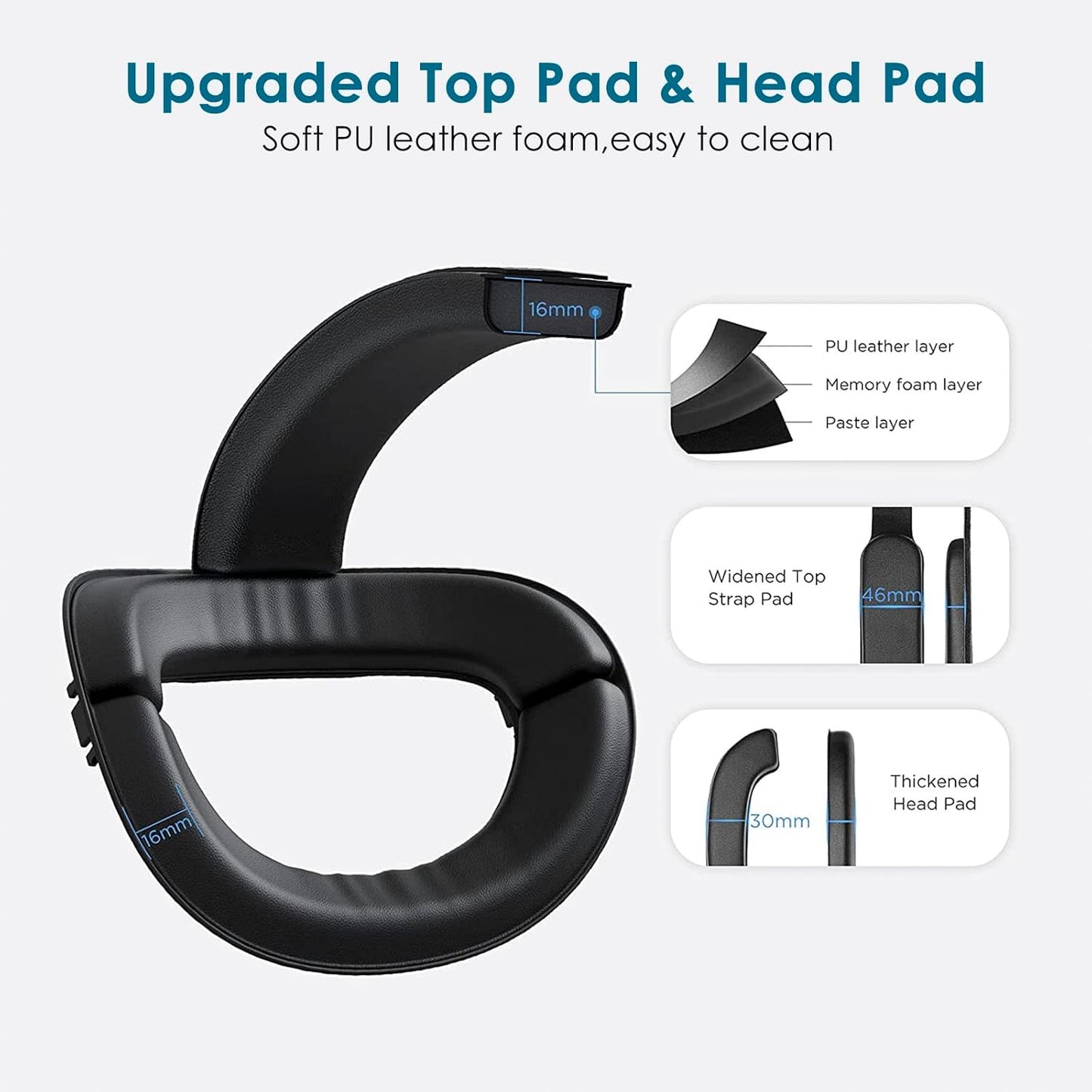 Head Strap Battery Pack for Oculus Quest 2, Replacement Elite Strap 8000mAh Rechargeable Battery PC Accessories, Adjustable Headset with LED Backlight for Meta VR by JYMEGOVR (Black)